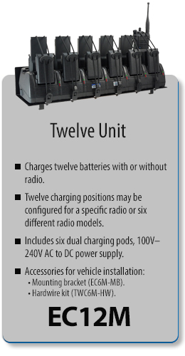 12 unit vehicle radio fleet charger